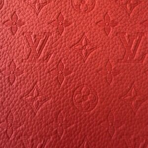 Louis Vuitton  Red Monogram Vinyl For Crafting And Rep1acment  piece 12" X 12"